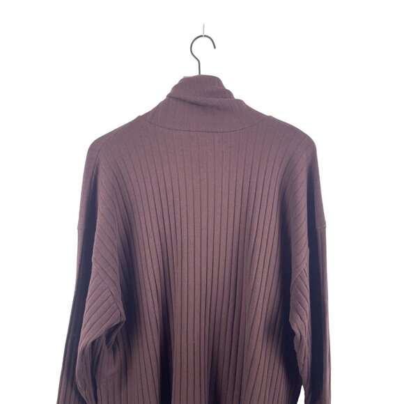 Madewell Women's XXL Relaxed Wide Ribbed Turtleneck Tee High Low Drop Shoulder - Picture 8 of 9